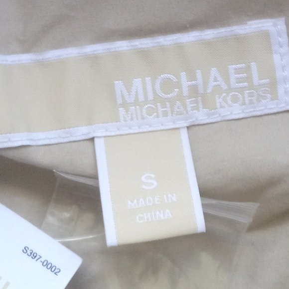 NWT $130 MICHAEL KORS Sand Safari Button Front Shirtdress Sz S 100% Cotton - Picture 8 of 11